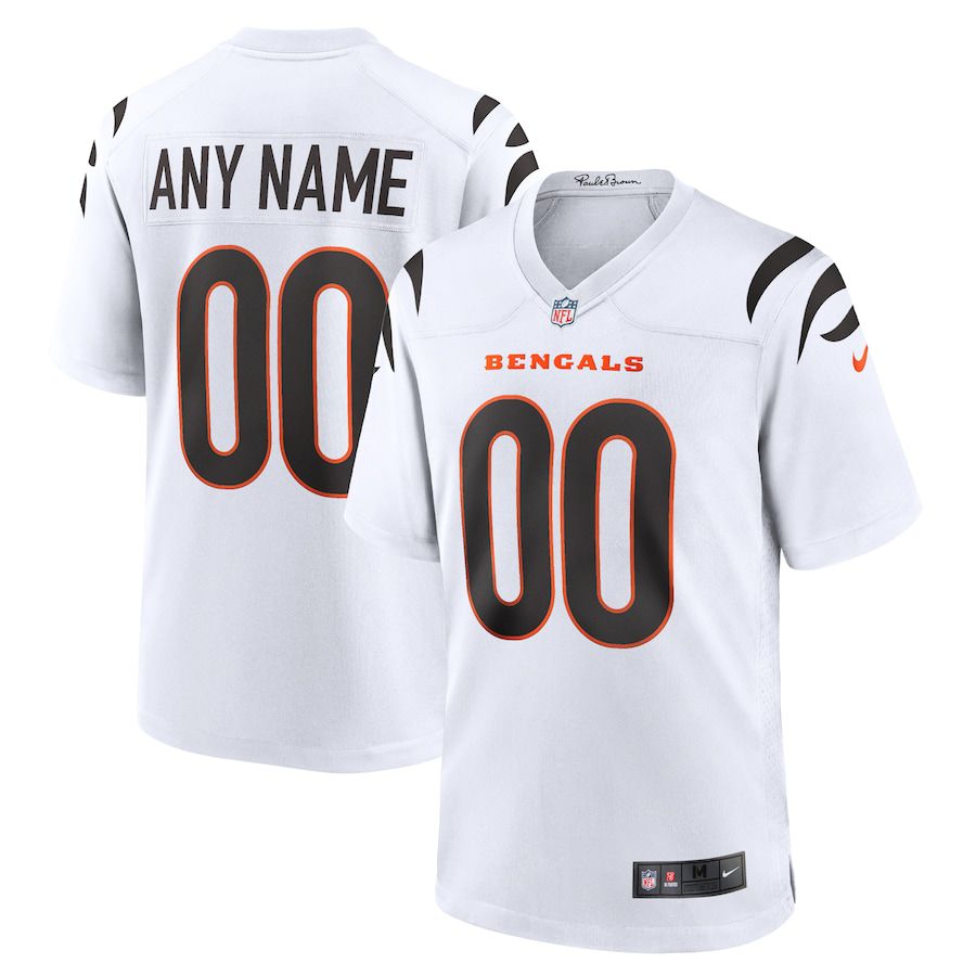 Men Cincinnati Bengals Nike White Game Custom NFL Jersey